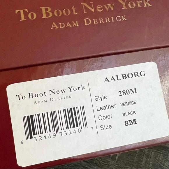 NIB! To Boot New York Aalborg Black Patent Leather Oxfords US8M Retail $395. - Picture 12 of 14